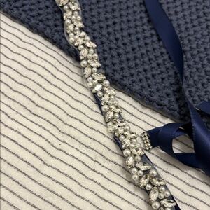Bridal belt Elegant Navy and Silver Women's belt